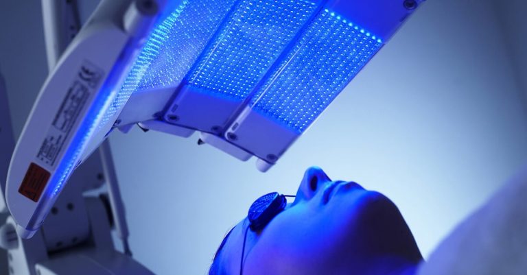 Blue light therapy for acne